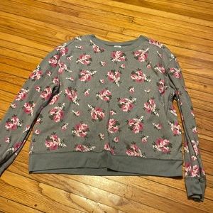 Gray floral sweatshirt by NOBO size XL(15-17)